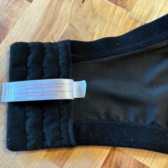 CACIQUE Underwire Lightly Lined Bra Sz 48DDD Dark Gray/Black With Floral Print - Picture 6 of 7